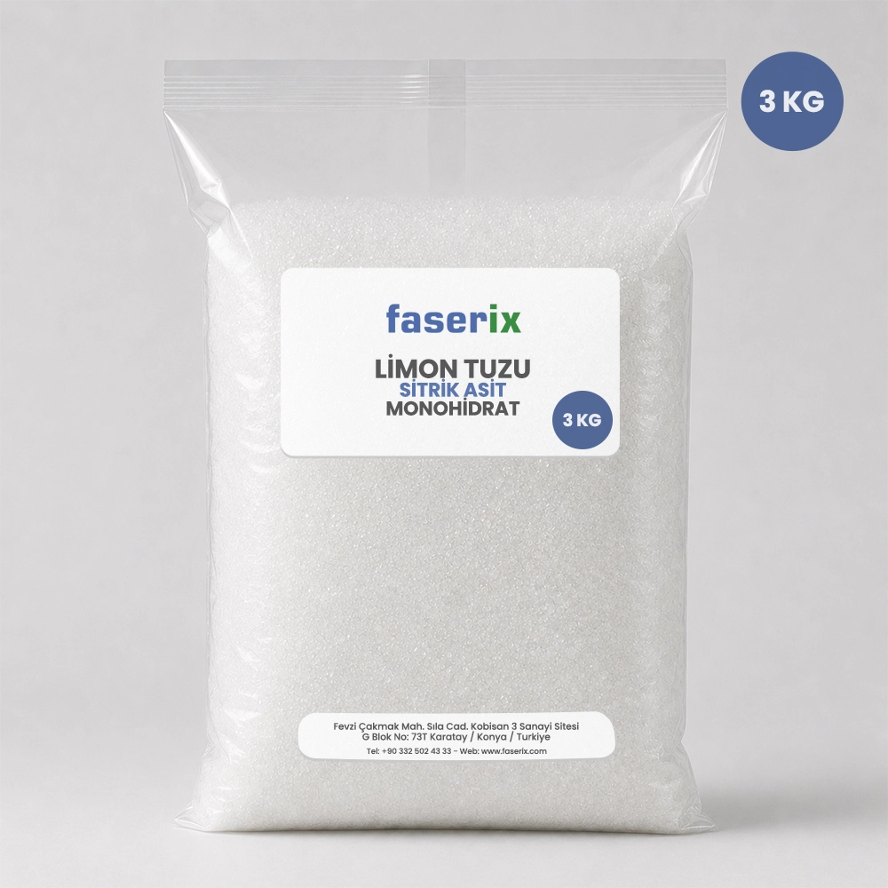 faserix - Limon Tuzu Sitrik Asit Monohidrat 3 Kg