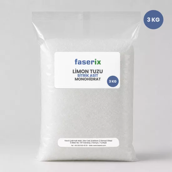 faserix - Limon Tuzu Sitrik Asit Monohidrat 3 Kg