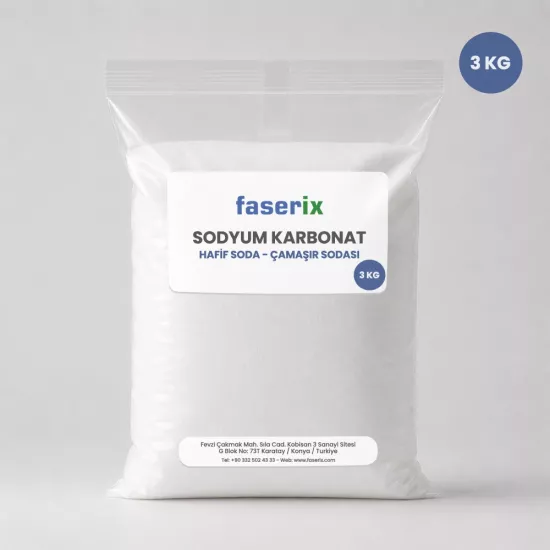 faserix Şişecam Çamaşır Sodası Sodyum Karbonat (Hafif Soda) 3 Kg