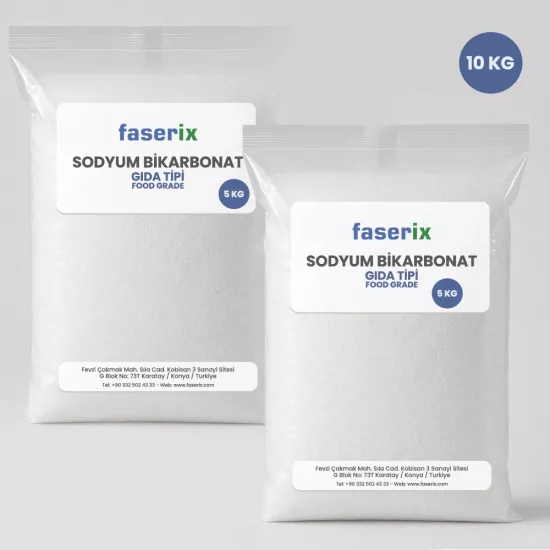 faserix Sodyum Bikarbonat (Şişecam) İngiliz Karbonatı Gıda Tipi 10 Kg